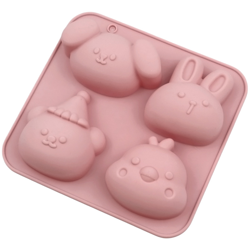 도매 4구 동물 병아리 실리콘 케이크 몰드, 수제 푸딩 - Bunny Cake Mold 리뷰 및 가격